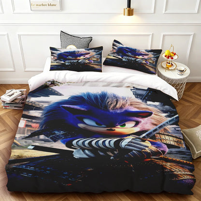 Cartoon Kids Sonics Duvet Cover Cool Bedding Set Comforter Cover with Pillowcase Queen King Bedroom Children Teens beautiful