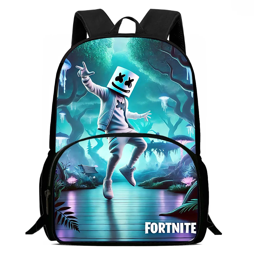 Zaino da scuola per bambini Hot Game con borsa pranzo e astuccio, grande capacità, design F-FortniteS, per ragazzi e ragazze, regalo ideale