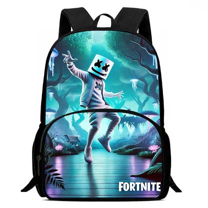 Zaino da scuola per bambini Hot Game con borsa pranzo e astuccio, grande capacità, design F-FortniteS, per ragazzi e ragazze, regalo ideale