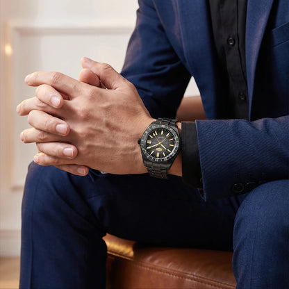 HEROFORCE Business Quartz Watch Men Clock GMT Date Luxury Man Wristwatch Waterproof Luminous Stainless Steel Men's Watches Reloj