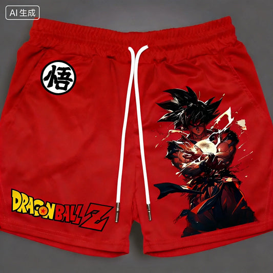 Dragon Ball Goku Vegeta Anime Printed Double Layer Shorts 2026 American Summer Men's Women's Fashion Sports Shorts Fans Gifts