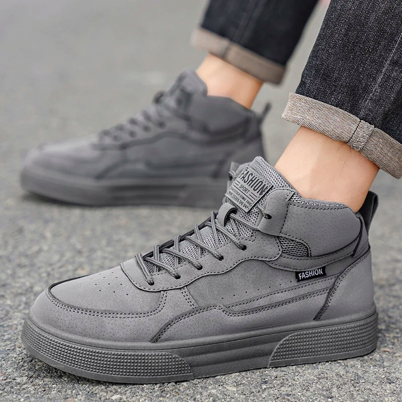 Breathable Men's Casual Shoes Skate Shoes Mid-Top Breathable Versatile Sports Shoes Suitable for All-Day Wear