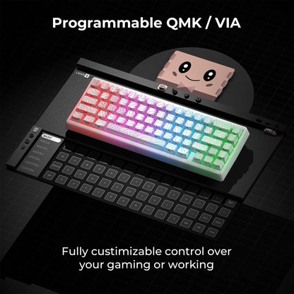XVX M67 JadeStone mechanische Tastatur mit IMD-Tech-Tastenkappen, Hot-Swap-fähig, Gasket-Mount, Tri-Mode, individuell anpassbares RGB, kabellose Tastatur 65%