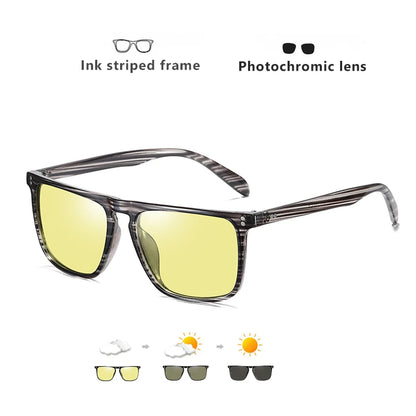 Značka Rivet Square Fotochromatické sluneční brýle Pánské Polarizované Dámské Sluneční brýle na řízení Denní a noční vidění Protisluneční brýle pro muže