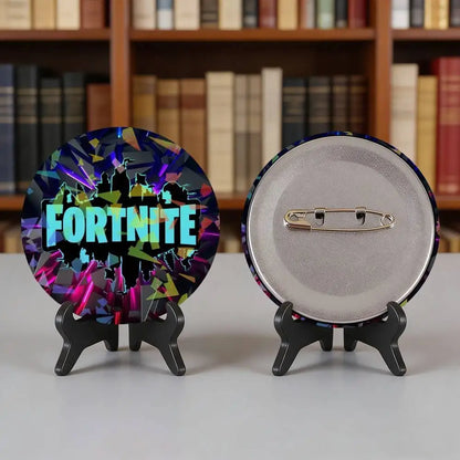 Game F-Fortnite-Logo-Druck für Laser-Abzeichen, Ansteckpin für Rucksack, Kleidung, Hut, Broschen-Dekoration, Kunstgeschenke