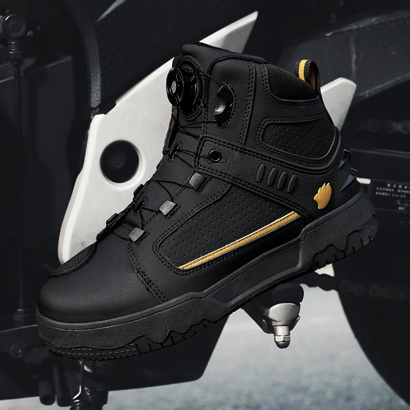 Bottes de moto imperméables pour hommes, chaussures de cyclisme pour Motocross, course de moto tout-terrain, Anti-chute, équipement respirant doux