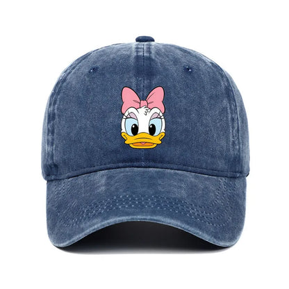 Unisex Vintage Washed Mickey Minnie Print Baseball Cap for Men Women Cartoon Trucker Hat Adjustable Snapback Casual Hip Hop Hat