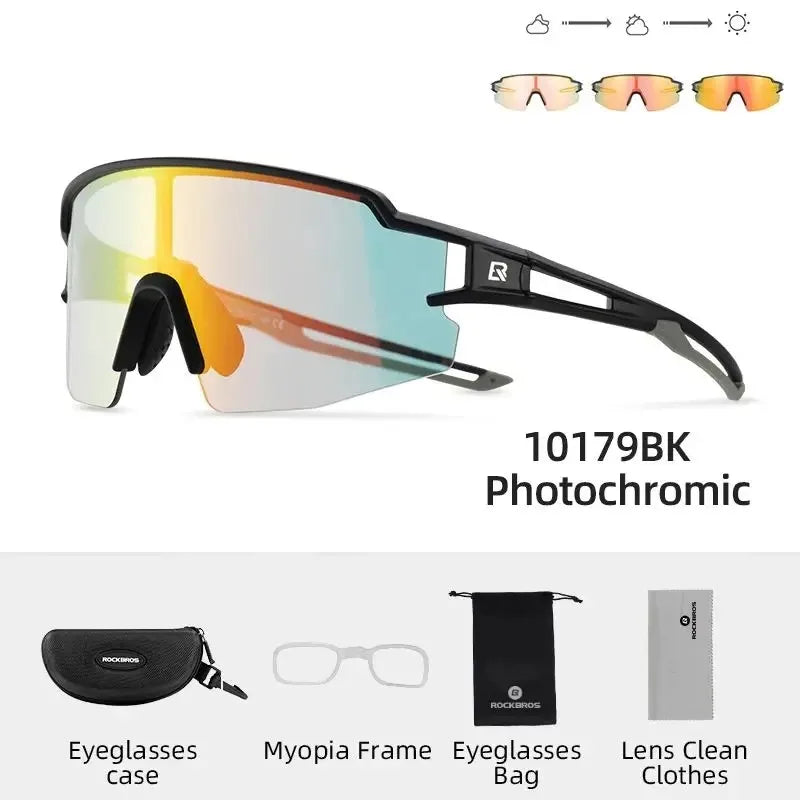 ROCKBROS Cyklistické brýle Fotochromatické brýle Cyklistické brýle Ochranné brýle Větruodolné Cyklistické Outdoorové sportovní sluneční brýle