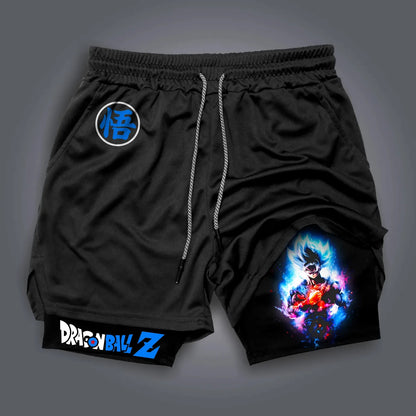 Dragon Ball Majin Buu & Goku American Sports Shorts for Men Summer Comfortable Double Layer Breathable Loose Fit Pants
