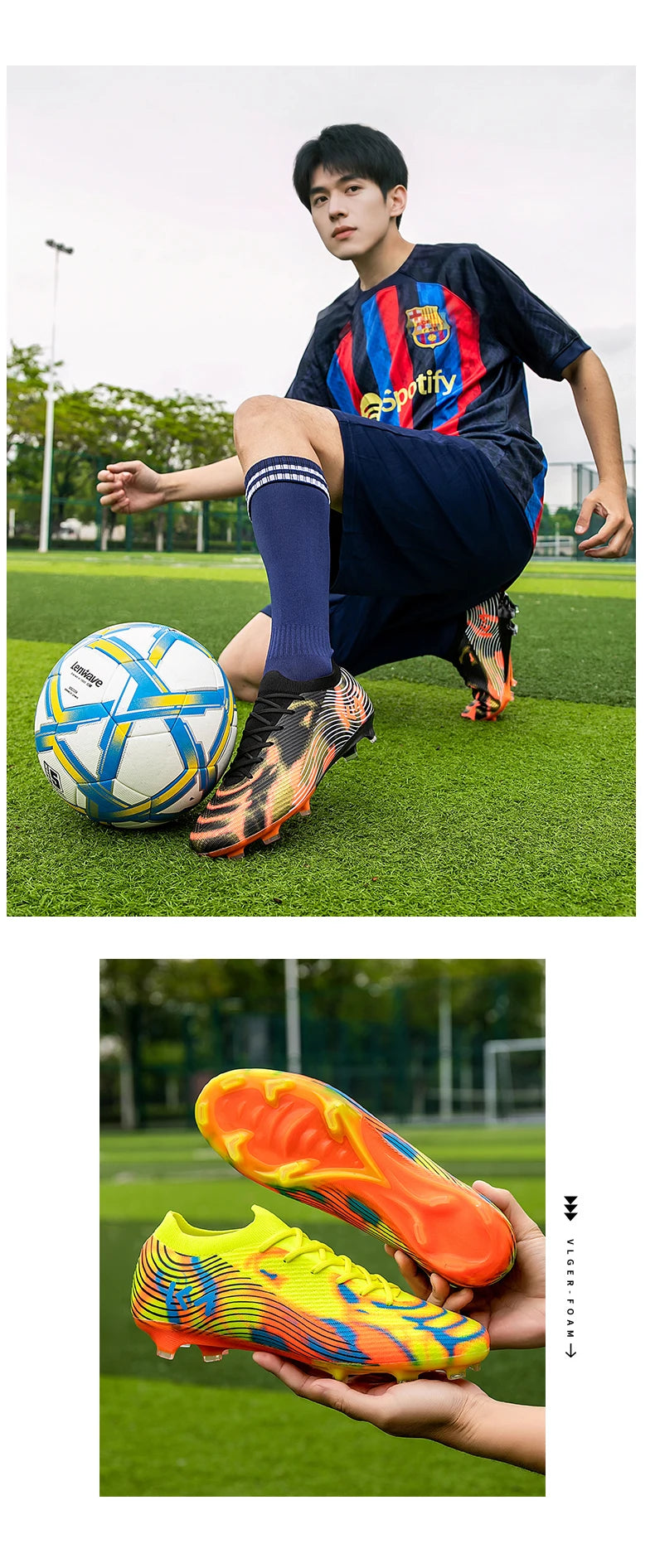 New Men Soccer Shoes Hot-selling Sneakers Grass Cleats High-quality Football Boots Non-Slip Boys Match Outdoor High-top Light