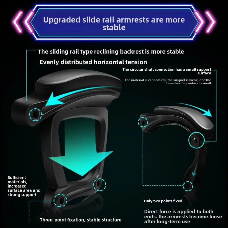 Silla gaming cómoda y ergonómica para uso prolongado, reclinable, con masaje y base giratoria