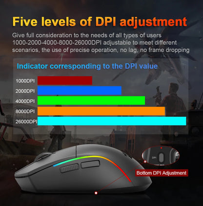 REDRAGON DEICIDE M816 PRO RGB USB gaming miš s podrškom za Bluetooth i 2.4G bežično povezivanje, 26000 DPI, 6 tipki, za gamere, žičani miš za računalo