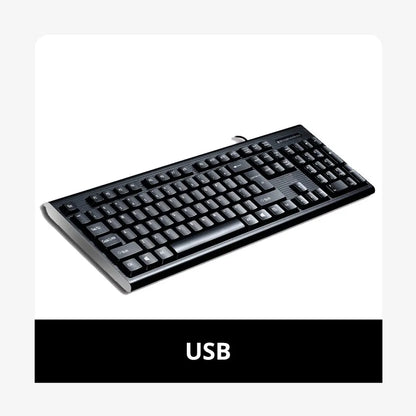 Q9 Einzelne Tastatur, USB-Square-Mouth-Anschluss, für Business, Büro und Zuhause, PS2-Rundanschluss, kabelgebunden, für Desktop-Computer