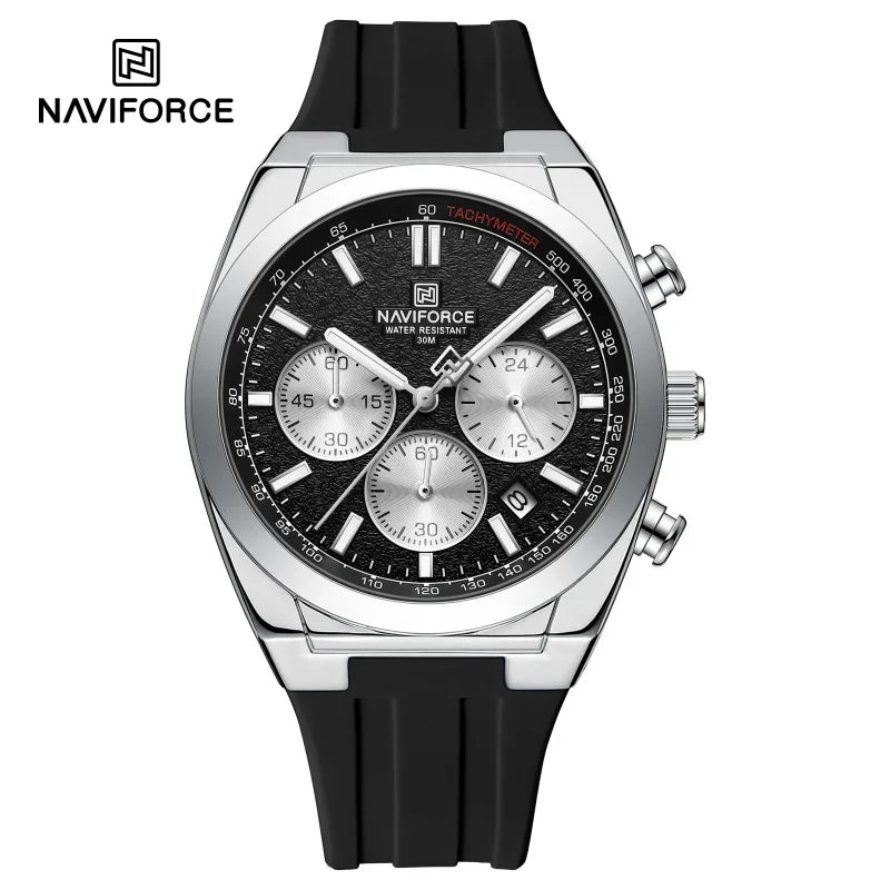 Montre-bracelet pour homme NAVIFORCE – Style luxe et sportif, mouvement à quartz, affichage 24 heures, guichet date, chronographe, étanche – Idée cadeau pour homme