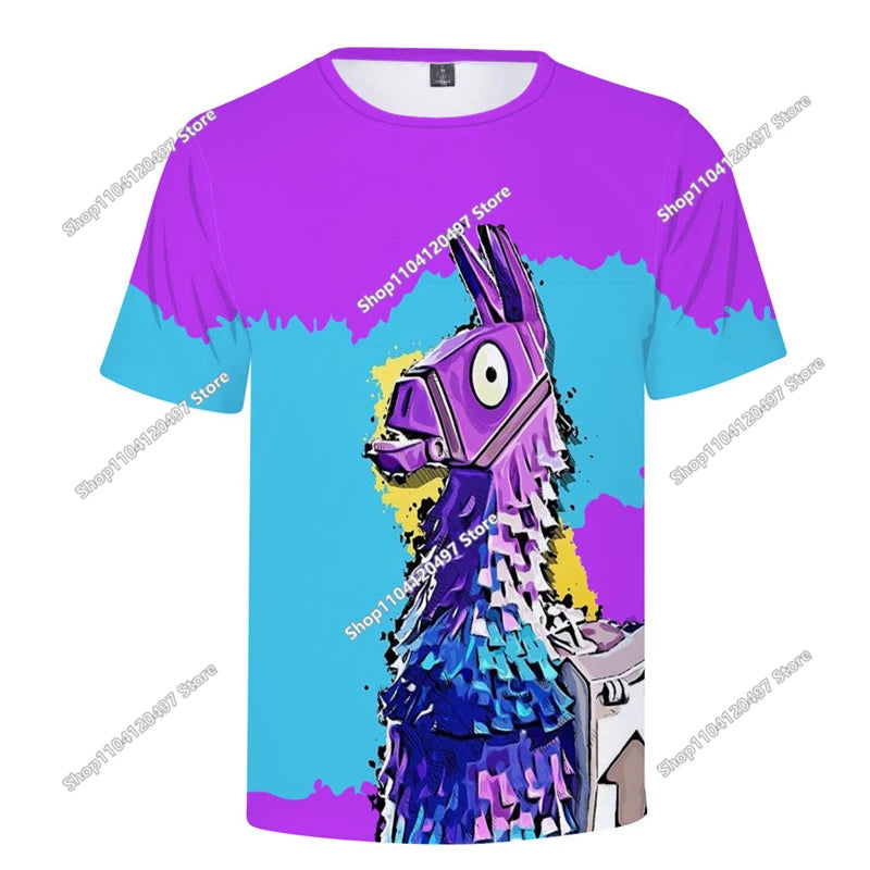 T-shirt de Verão para Criança Battle Royale Fortnite Hero Victory 3D — T-shirt para Rapazes, Raparigas e Bebés