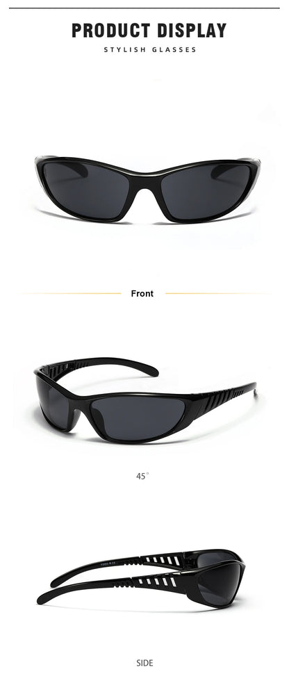 Y2K Silver Sunglasses Color Hollowed Out Future Sense Of Technology Hot Girls Net Red Sunglasses Women Sunglasses Trendy Men