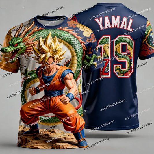 2025 New Dragon Ball Z Son Goku Special Edition Yamal Football Jersey T-shirt Kids Football Training Suit Men Sports T-shirt