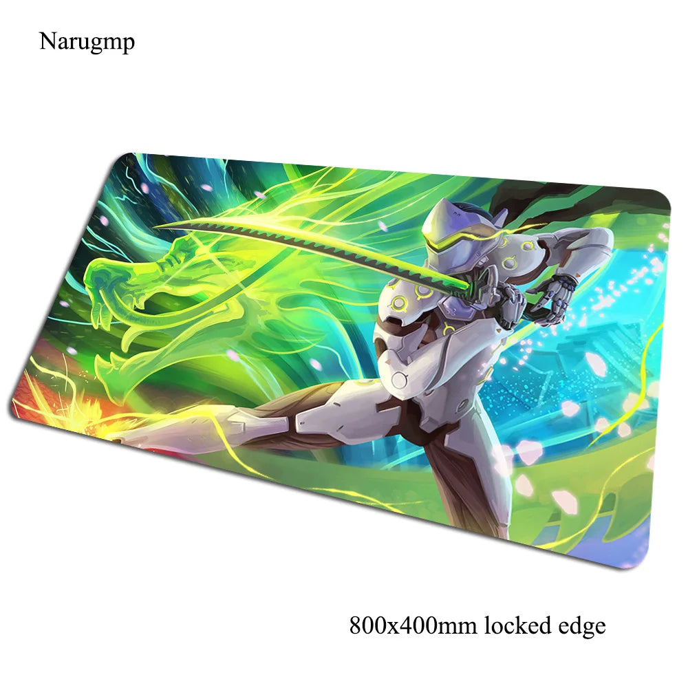 Tapete de rato gaming Overwatch 80x40cm, grande, para secretária de computador, tapete gamer para PC e portátil, presente de Halloween