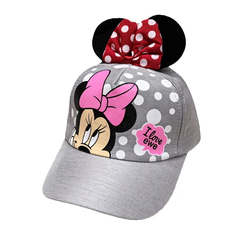 Casquette de baseball Disney Minnie Mickey Anime en coton et polyester, avec personnage de dessin animé, visière, pour déguisement, cadeau d'anniversaire pour enfants
