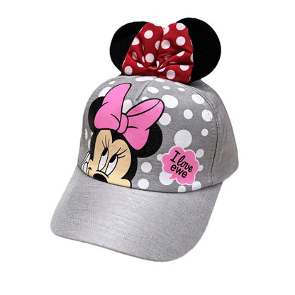 Casquette de baseball Disney Minnie Mickey Anime en coton et polyester, avec personnage de dessin animé, visière, pour déguisement, cadeau d'anniversaire pour enfants