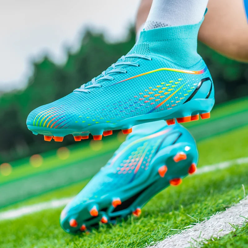 New Men's Soccer Shoes Breathable Soft Outdoor Grass Football Shoes Cleats Long Spikes Comfortable Training Sport Shoes for Men