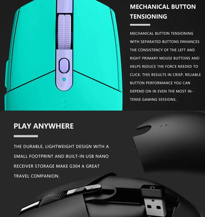 Logitech G102 G203 laidinė žaidimų pelė, 2.1 metro ilgio laidas, 8000 DPI, RGB efektai, skirta PC, nešiojamajam kompiuteriui, biurui ir gamer’iams, lanksti