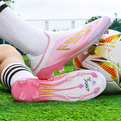 Nouvelles chaussures de football pour hommes, idéales pour les matchs en salle, chaussures de football légères et très vendues, crampons de haute qualité pour terrain en herbe, baskets mi-hautes antidérapantes pour l'ex