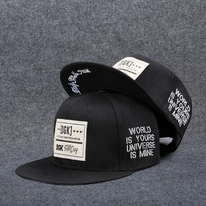 Men's Letter Embroidery Tide All-match Flat Brim Baseball Cap Ladies Summer Hip-hop Hat Outdoor Shade Adjustable Peaked Cap