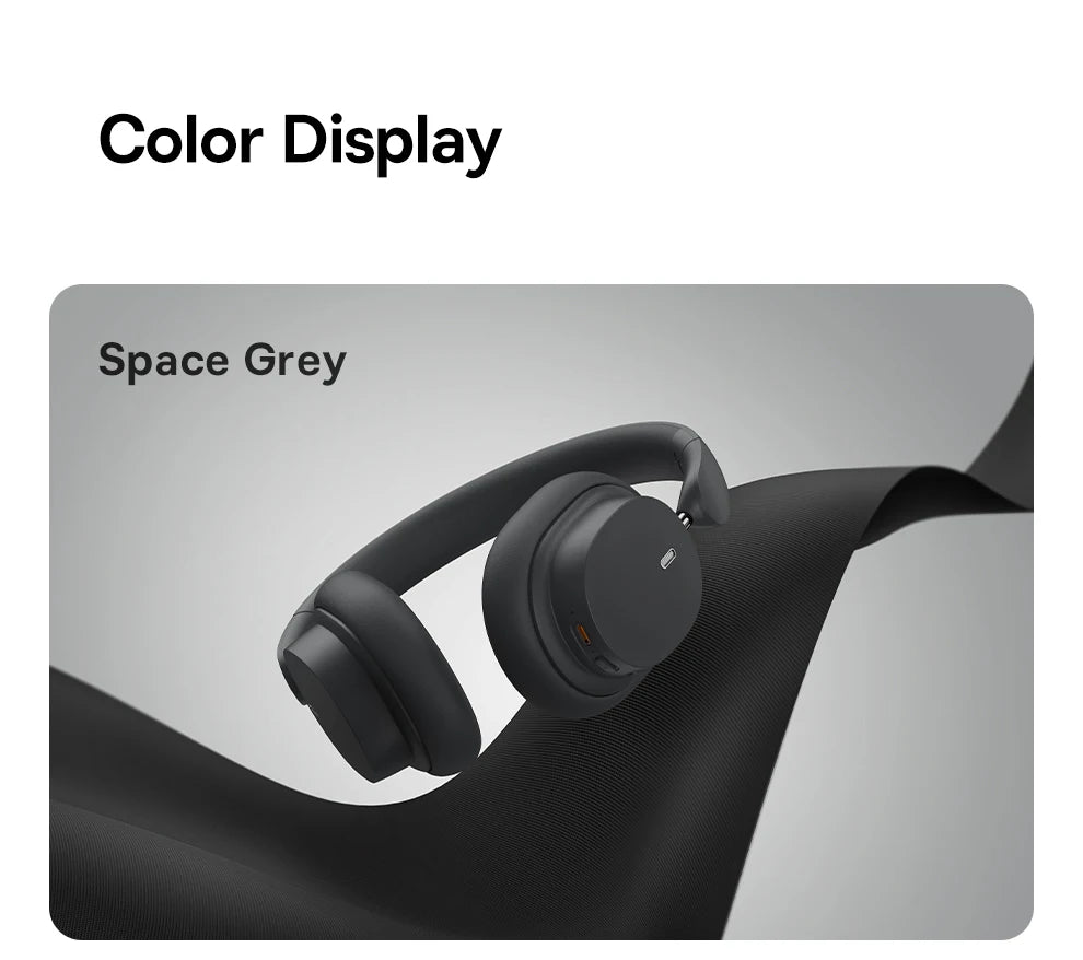 Cuffie over-ear wireless Bluetooth 5.3 Baseus – Driver HiFi da 40mm, autonomia di 70H, headset pieghevole con audio spaziale