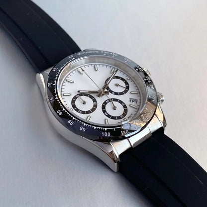 Reloj de lujo para hombre VK63 con movimiento de cuarzo, cronógrafo de negocios, 39mm, acero/oro rosa, fecha, esfera luminosa y cronógrafo completo