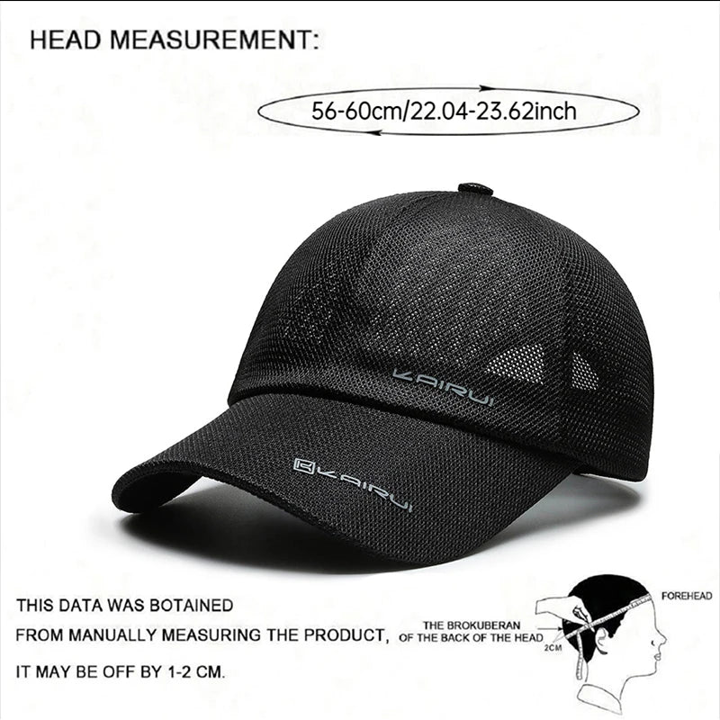 KAIRUI Breathable Full Mesh Hat Men's Trendy Baseball Hat Hip Hop Hat Women's Outdoor Leisure Sports Sunshade Hat Decorative Hat