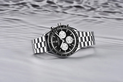 „PAGANI DESIGN Moon“ laikrodis – prabangus vyriškas kvarcinis chronografas, sportinio stiliaus, safyro stiklas su antirefleksine danga, švytintis ekranas
