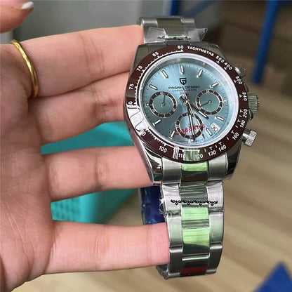 Pánske hodinky PAGANI DESIGN – Model s farebnými ciferníkmi, luxusné náramkové hodinky s kremeňovým strojčekom, chronograf vybavený strojčekom