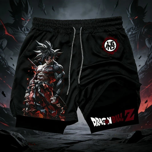 2026 Dragon Ball Animation Peripheral Double-layer Shorts American Men's Trend Fashion Breathable Loose Sports Pants
