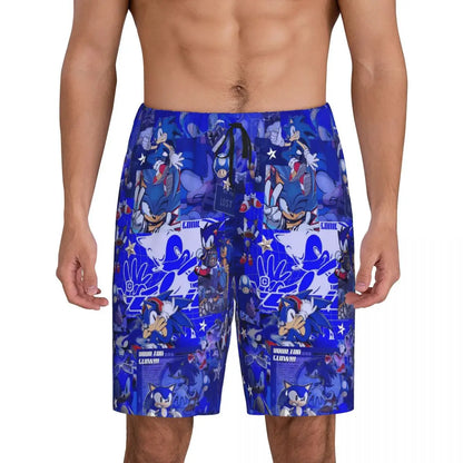 Custom Shadow The Hedgehog Sonic Poster Short Pajama Pants Men Sleepwear Sleep Lounge Bottom Shorts Sleeping Pants