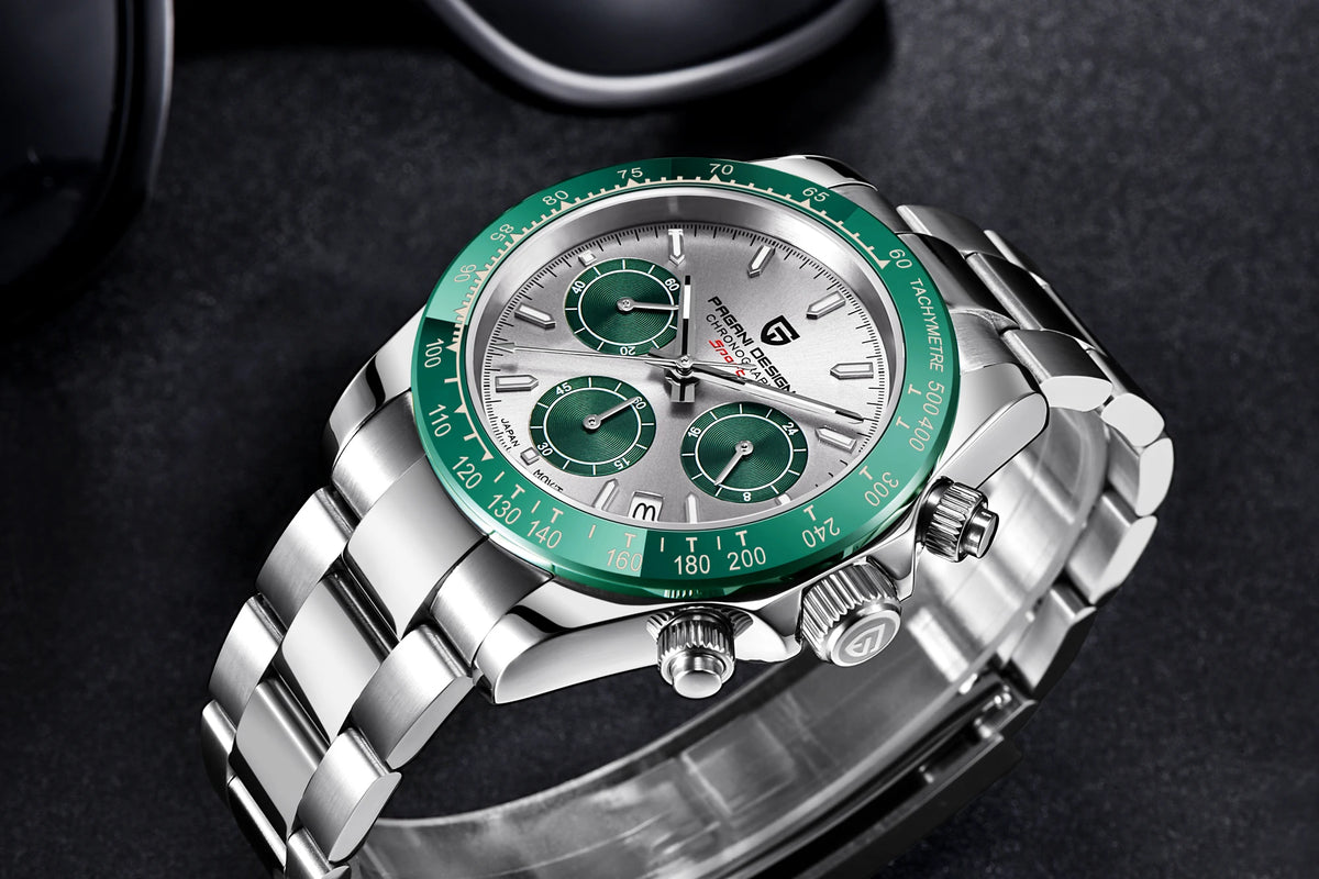 2025 PAGANI DESIGN  New PD1644 Meteorite Dial Fashion Men Quartz Wristwatches 100M Sapphire Glass Chronograph relogio masculin