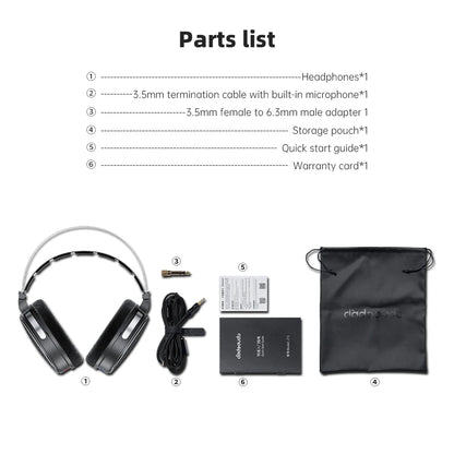Auriculares circumaurales abiertos con cable FiiO JT3, driver dinámico de 50mm HiFi y cable desmontable