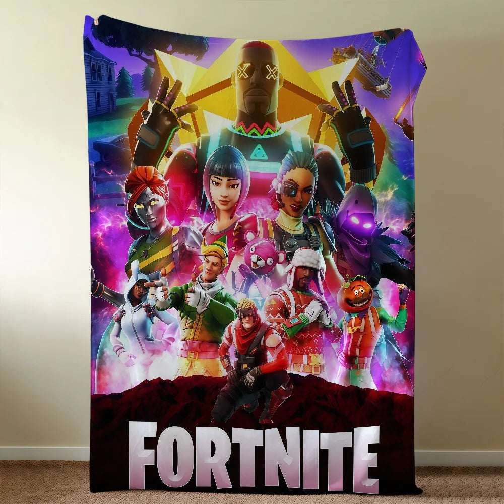 Manta Decorativa Super Aconchegante em Peluche para Sala de Estar, F-FORTNITES-ES, Sala de Jogo, Sofá, Presentes de Aniversário Infantis