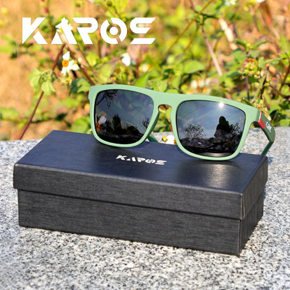 Karos Vintage Polarized Sunglasses Fashion Square Travel Driving Fishing Glasses Men Women Sports UV400 Eyewear Box YZ2024WB