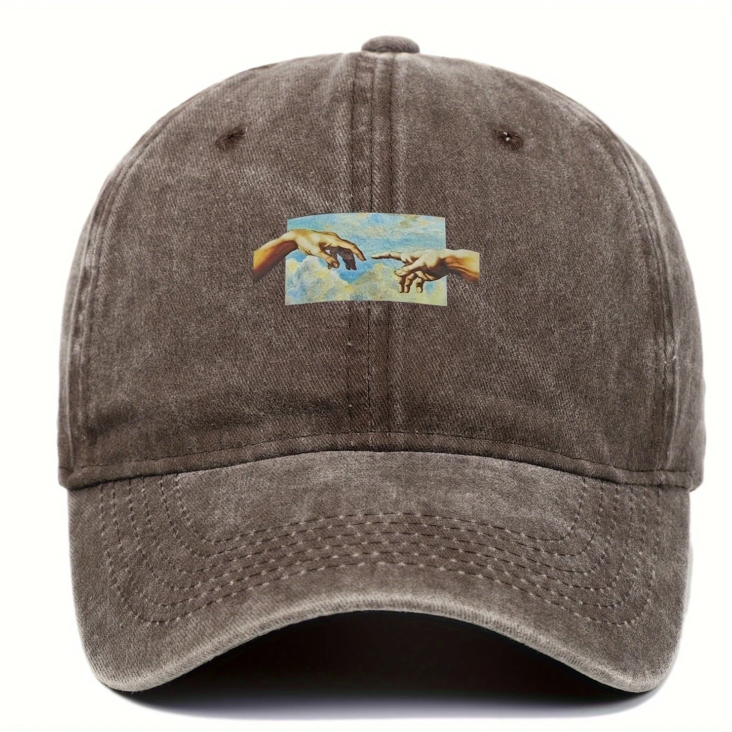 Vintage printed baseball cap, vintage and versatile for both men and women, daily casual and fashionable curved brim hat
