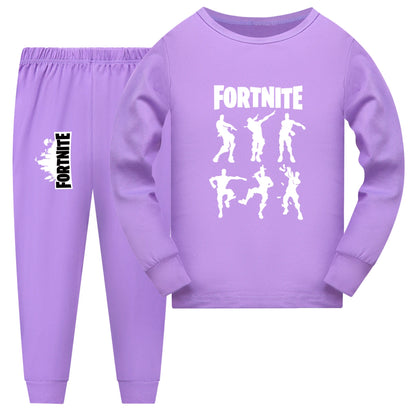 Conjunto de Pijama Fortnite New Kids de Outono para Bebé Menina, Top de Manga Comprida e Calças, 2 Peças, Roupa de Dormir Diária para Rapaz Adolescente 1006