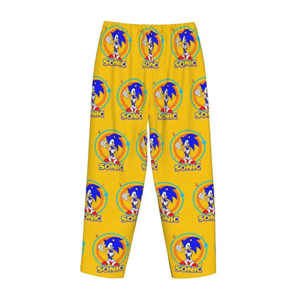 Custom Printed Womens Soniced Pajama Pants Hedgehog Game Sleepwear Sleep Lounge Bottoms with Pockets