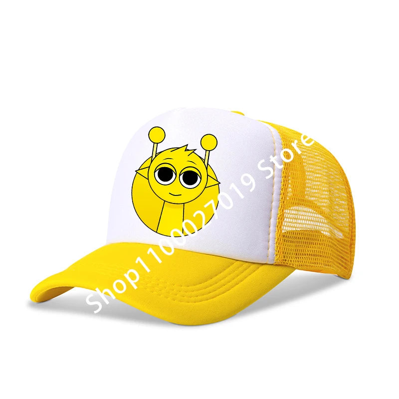 Casquettes de baseball Sprunkis pour garçons et filles : casquettes pour enfants à motif de dessins animés, casquettes hip-hop en maille respirante, casquettes mignonnes de style anime, casquettes anti-soleil, cadeaux d'anniversaire
