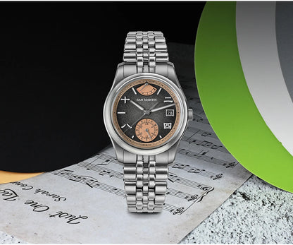San Martin 39mm Miyota 9132 Power Reserve Display Men's Luxury Sport Watch Automatic Mechanical Waterproof Original Design SN0144