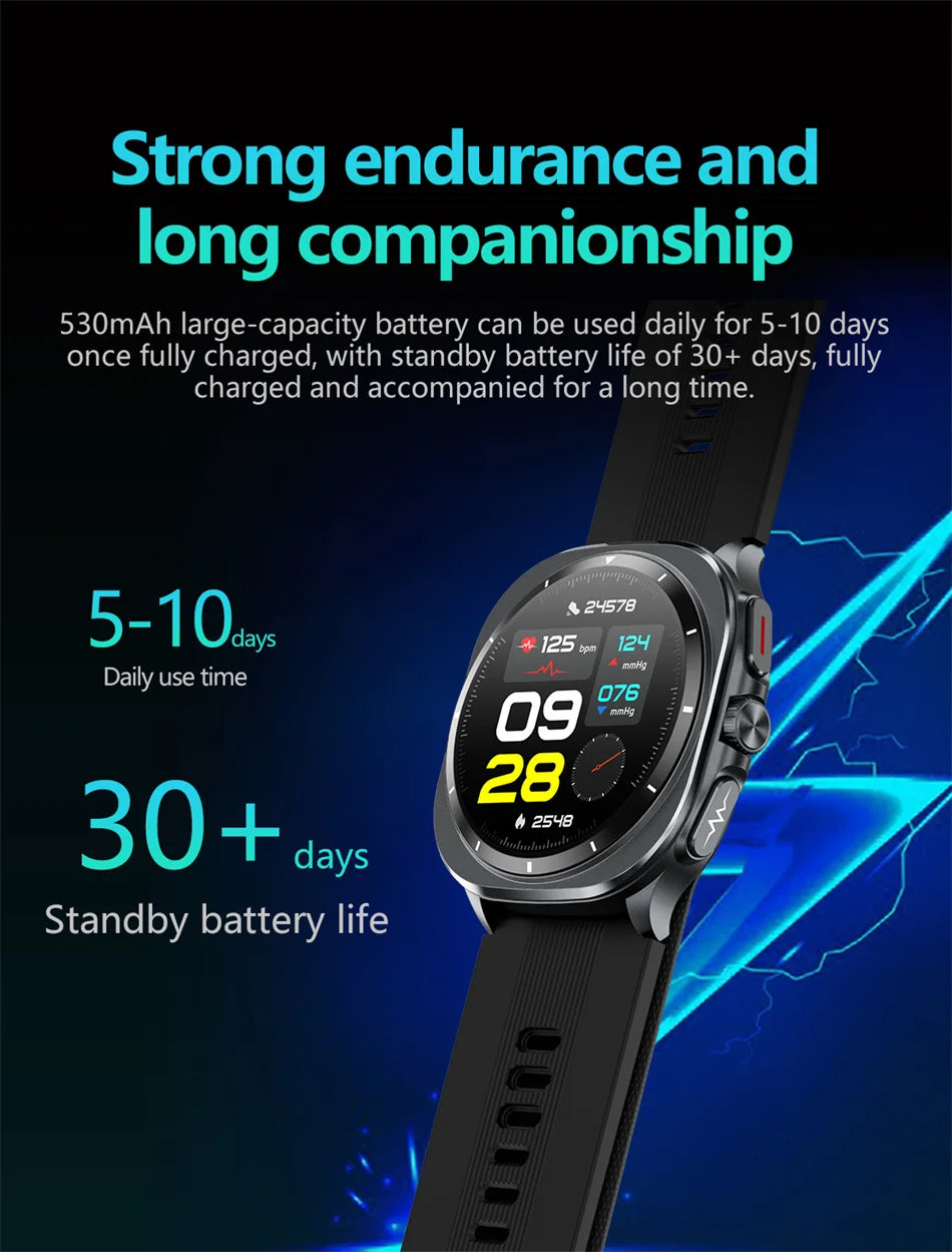 2026 New Health track Smartwatch Air Pump Airbag True Blood Pressure Health Measure Smart Watch Men Women Blood oxygen BT Call