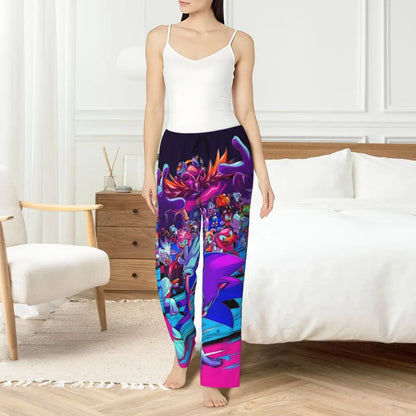 Custom Printed Womens Soniced Pajama Pants Hedgehog Game Sleepwear Sleep Lounge Bottoms with Pockets
