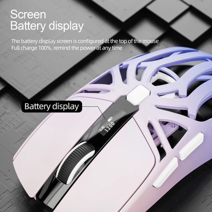 SMAILWOLF RS8 Gaming Mouse Bluetooth Wireless Three-mode Lightweight Hollow Design 1K Return Computer Long Battery Life