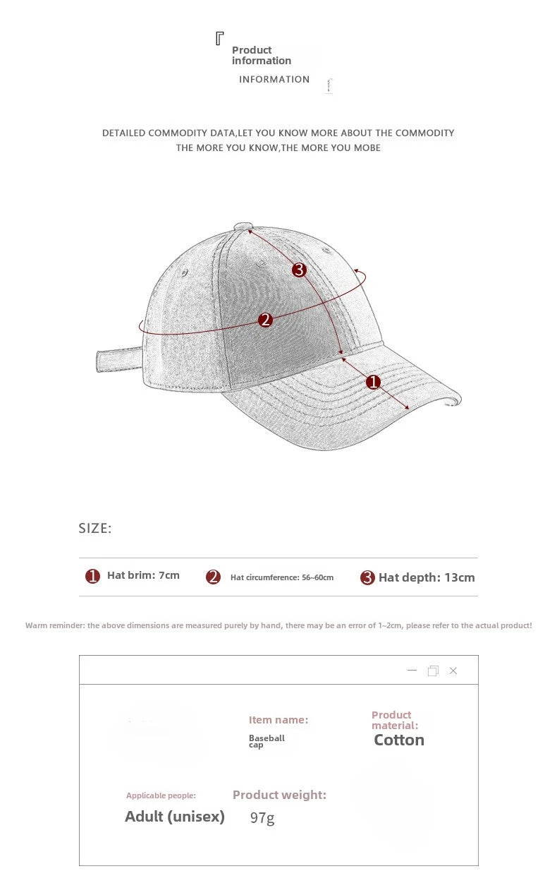 Casquette de baseball pour homme à broderie en 3D, en tissu souple, à bords irréguliers, style européen et américain, polyvalente et ajustable