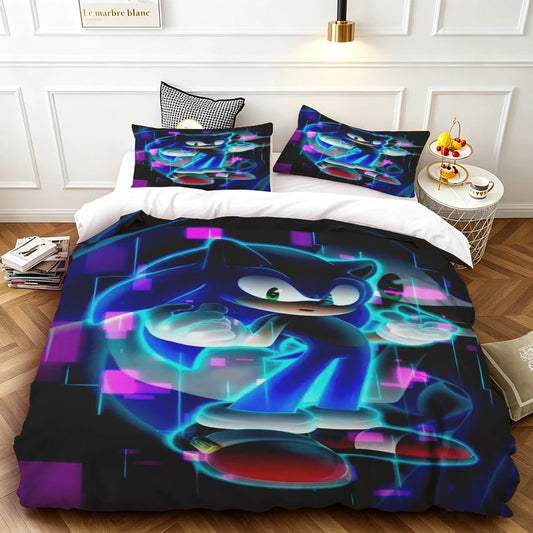 Exquisite Cartoon S-Sonics Wallpaper Anime Digital Printing Bedding Set Duvet Cover Comforter Bed Youth Kids Girl Boys Gift soft