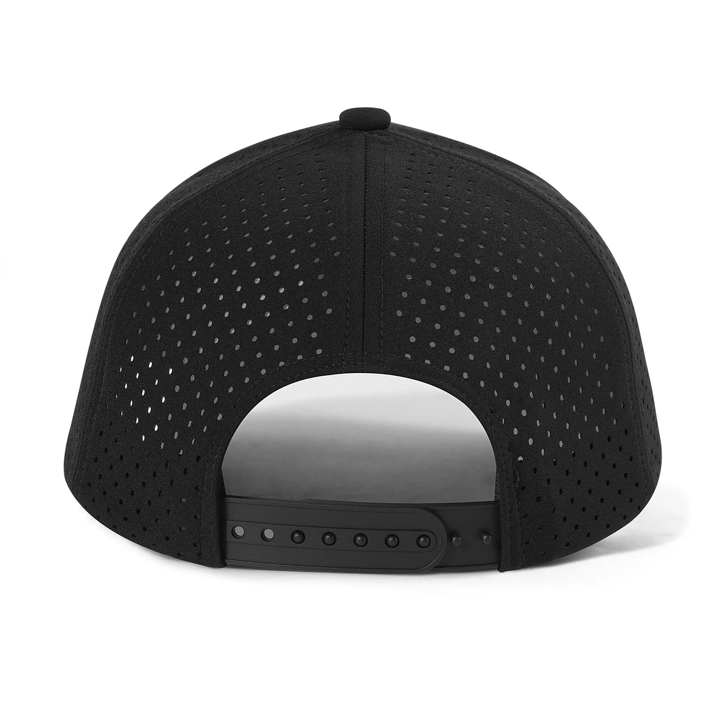 VOBOOM Men Quick Dry Baseball Cap Laser Cut Mesh Ball Curved Brim Snapback Hat Outdoor Running Travel Black Hat